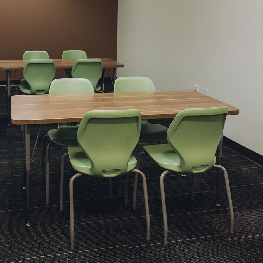 Group therapy room at HavenRise Academy where teens in grades 6 through 12 from Riverside and Avondale take part in age-specific group sessions.