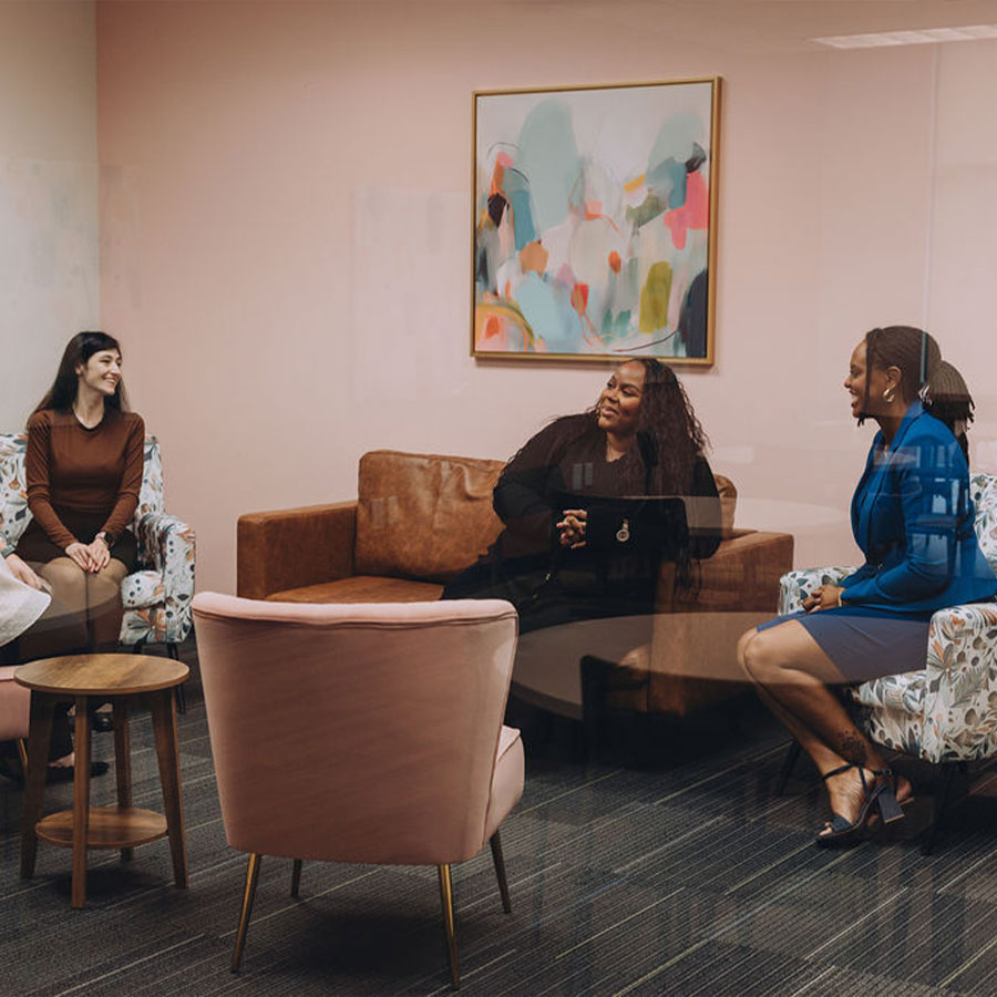 clinicians and staff meeting at our teen therapy and counseling center in Jacksonville Beach